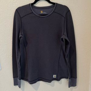 CARHARTT Climate Force women’s gray black long sleeve with thumb holes | L 12-14